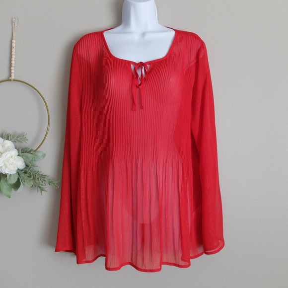 Maurices Red Sheer Top Blouse Size Medium NWT - Picture 1 of 9
